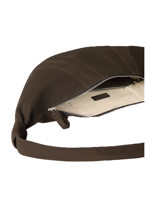 LARGE CROISSANT BAG IN ALPACA NUBUCK Lemaire | BG0236LL0189BR007 EBONY BROWN